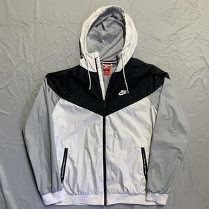 Nike Windrunner Windbreaker Jacket Men's Size Large Black White Gray